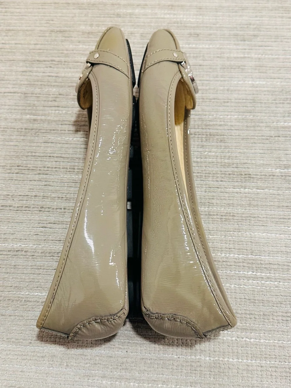 MICHAEL KORS Fulton Silver Glitter  Leather MK Logo Moccasins I Love Shoes 9M
